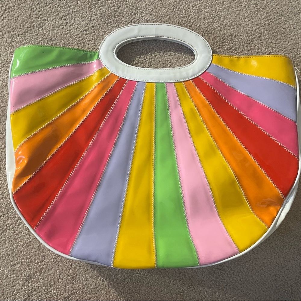 Vintage? Rainbow Panel Tote Bag with Handle